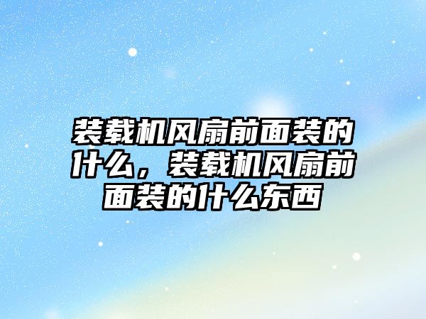 裝載機風(fēng)扇前面裝的什么，裝載機風(fēng)扇前面裝的什么東西