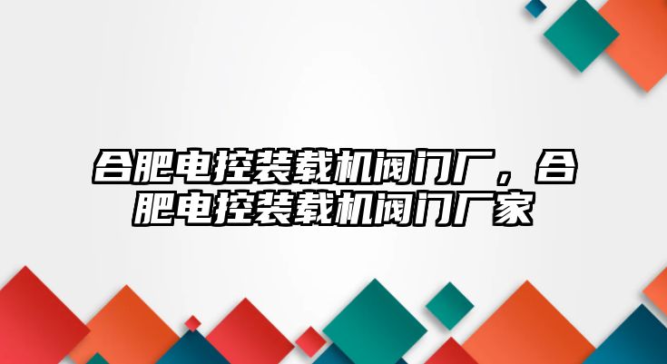 合肥電控裝載機閥門廠，合肥電控裝載機閥門廠家