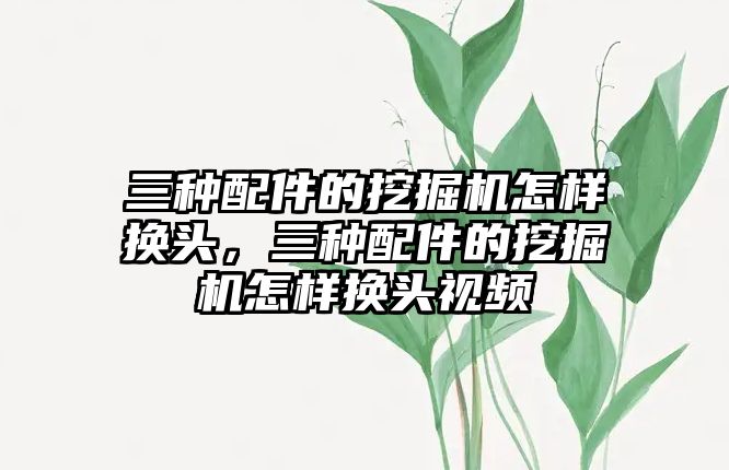 三種配件的挖掘機怎樣換頭，三種配件的挖掘機怎樣換頭視頻