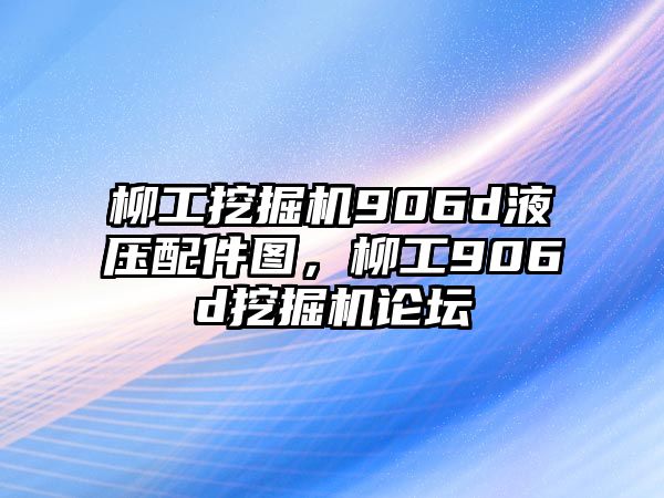 柳工挖掘機(jī)906d液壓配件圖，柳工906d挖掘機(jī)論壇