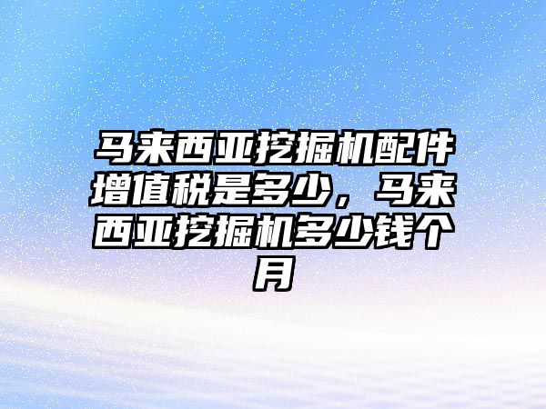 馬來西亞挖掘機(jī)配件增值稅是多少，馬來西亞挖掘機(jī)多少錢個月