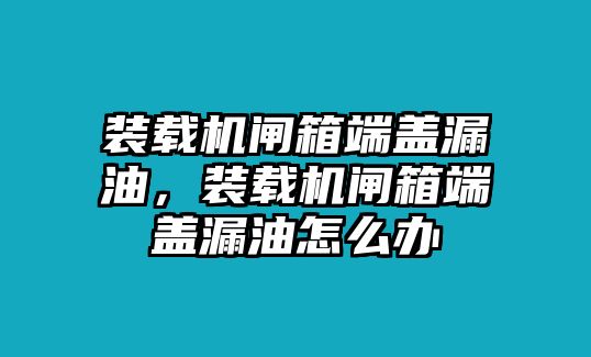 裝載機閘箱端蓋漏油，裝載機閘箱端蓋漏油怎么辦