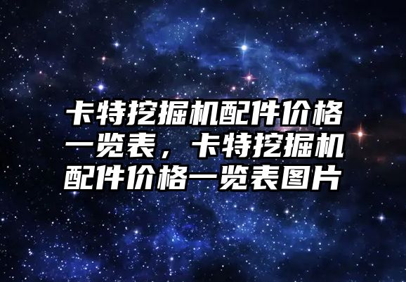 卡特挖掘機配件價格一覽表，卡特挖掘機配件價格一覽表圖片