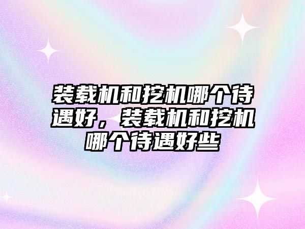 裝載機和挖機哪個待遇好，裝載機和挖機哪個待遇好些