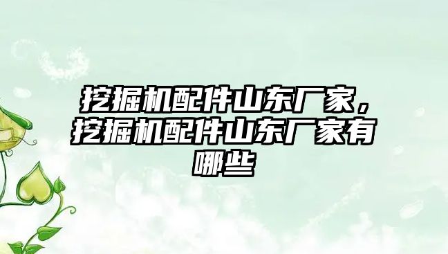 挖掘機配件山東廠家，挖掘機配件山東廠家有哪些