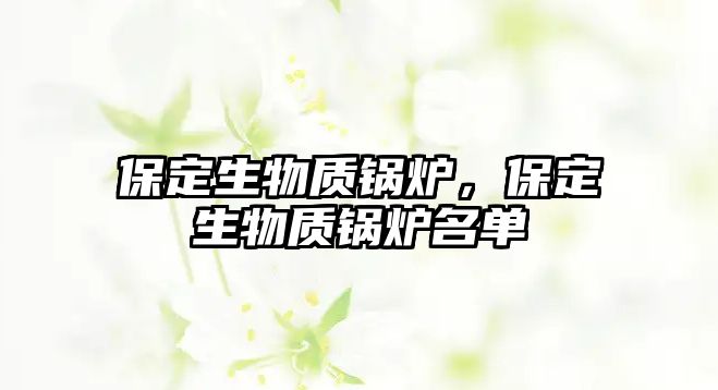 保定生物質(zhì)鍋爐，保定生物質(zhì)鍋爐名單