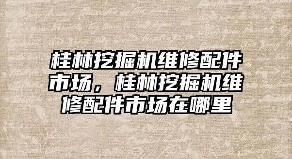 桂林挖掘機維修配件市場，桂林挖掘機維修配件市場在哪里