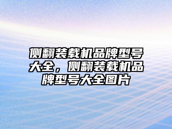 側(cè)翻裝載機品牌型號大全，側(cè)翻裝載機品牌型號大全圖片