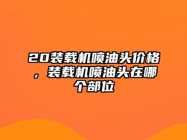 20裝載機(jī)噴油頭價(jià)格，裝載機(jī)噴油頭在哪個(gè)部位