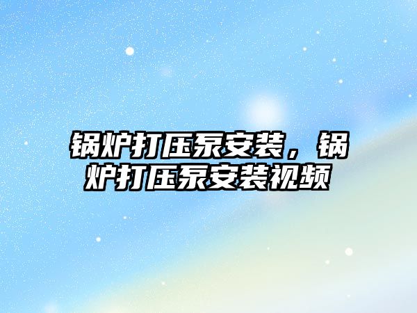 鍋爐打壓泵安裝，鍋爐打壓泵安裝視頻