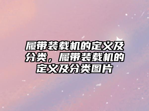 履帶裝載機的定義及分類，履帶裝載機的定義及分類圖片