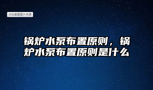 鍋爐水泵布置原則，鍋爐水泵布置原則是什么