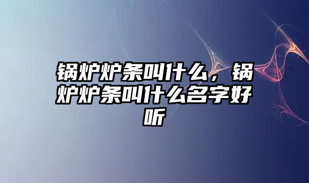 鍋爐爐條叫什么，鍋爐爐條叫什么名字好聽